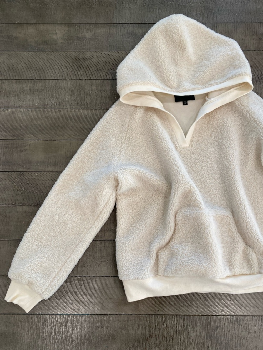 Nili Lotan Cream Fleece Hooded Sweatshirt